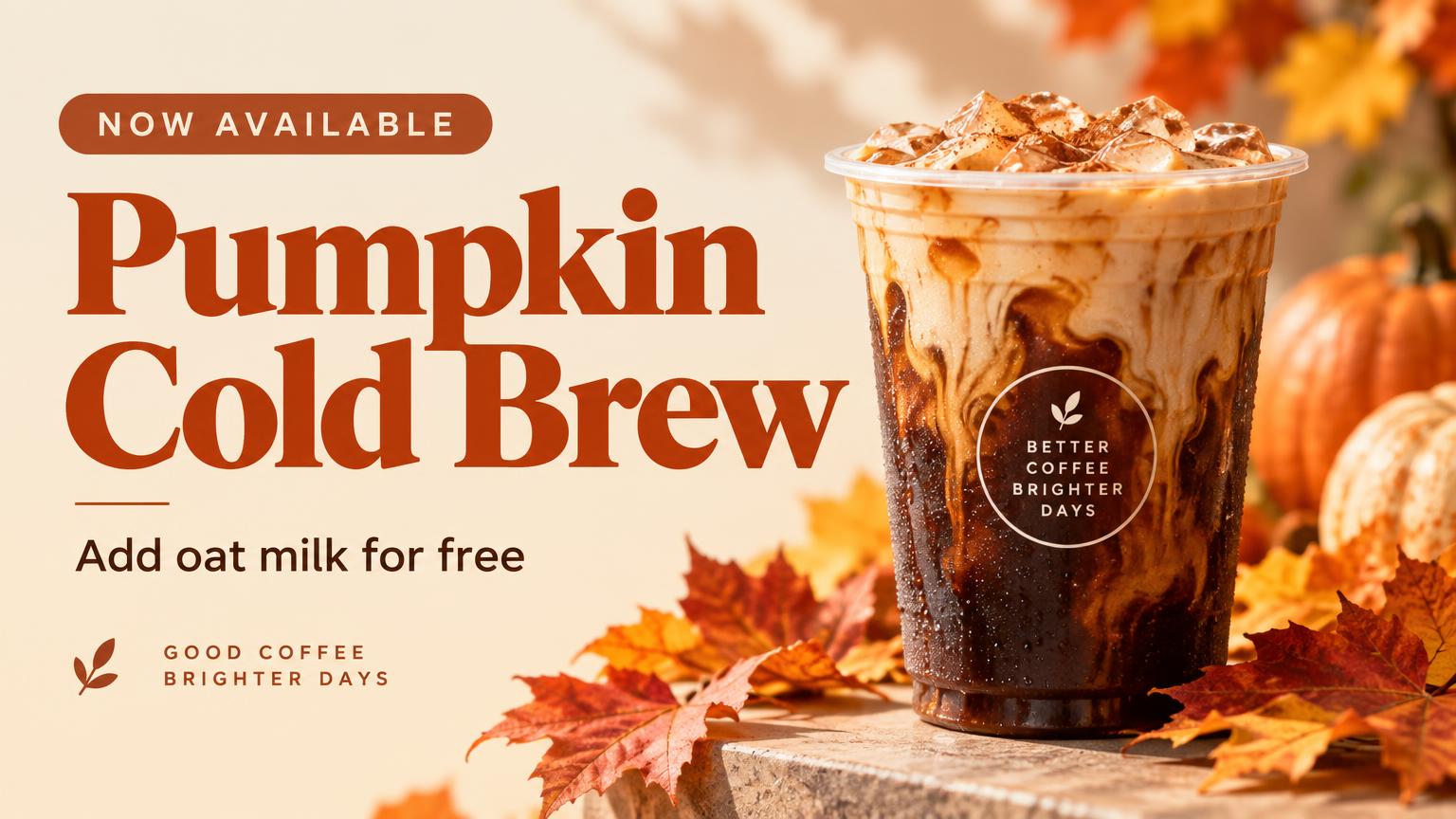 Coffee Shop screen: Pumpkin Cold Brew